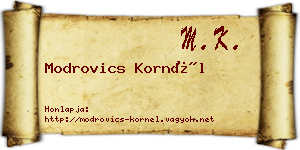 Modrovics Kornél névjegykártya
